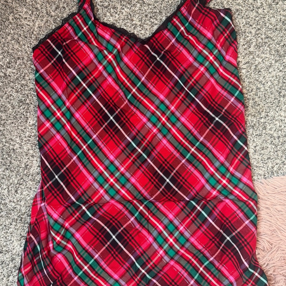 Victoria's Secret Red and Green Plaid Top